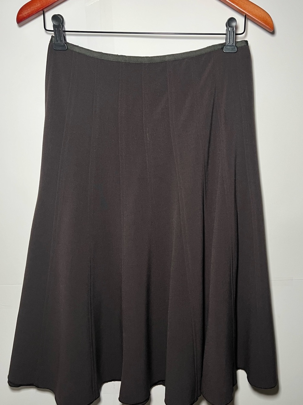 Ninety Chocolate Brown Midi A-Line Skirt